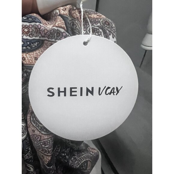 SHEIN VCAY Loose Summer Boho Romper Spaghetti Adjustable Straps XS Sz 2 New - Picture 5 of 9